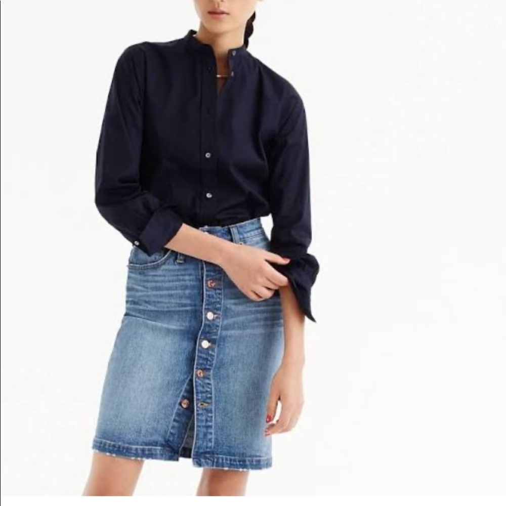 J. Crew Button-front Denim Skirt